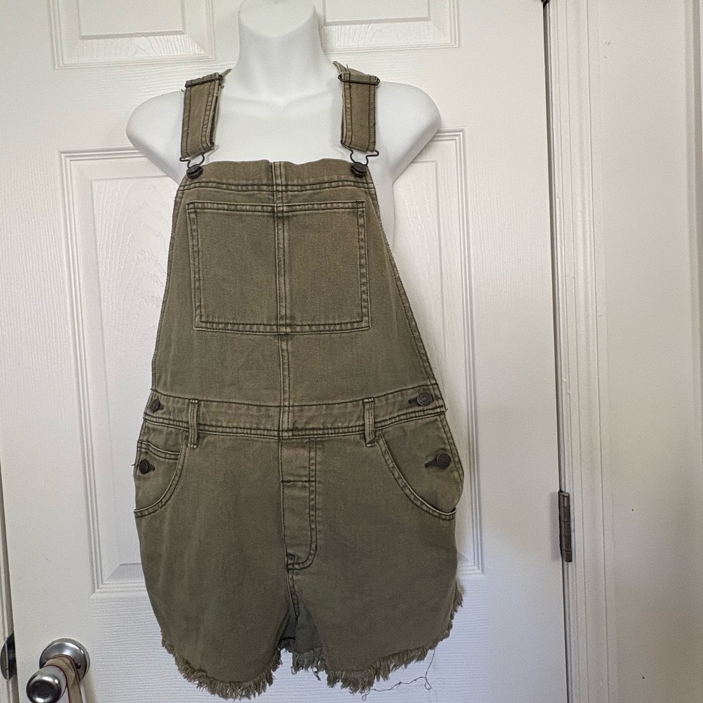 Brandy Melville Olive Green Denim Overalls